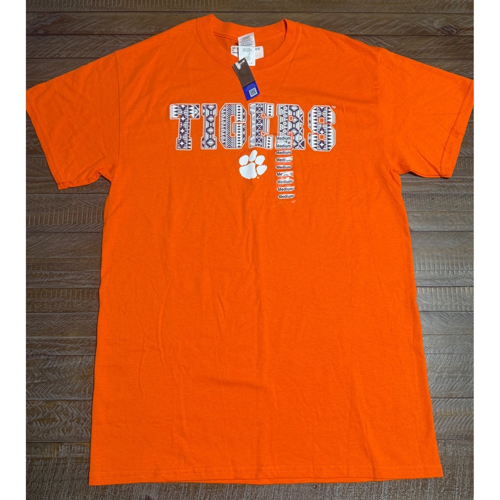 Aztec Clemson Tigers T-Shirt Mens Medium Orange NWT Tribal Graphic NCAA Tee